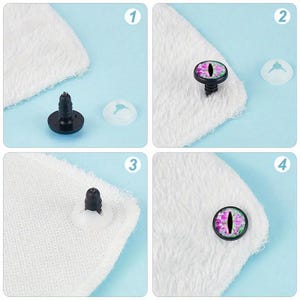 10pcs Dragon Safety Eyes: Realistic Amigurumi Doll Eyes with Washers for Doll Making, Glass Cabochon Animal Eyes Soft Plushie Toys A183 image 6