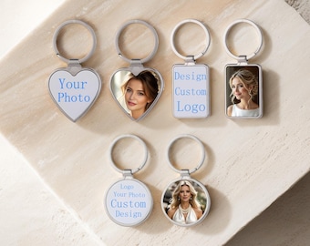Custom Photo Keychain, Personalized Picture Gift for Couples, Anniversary & Birthday Gift for Him/Her