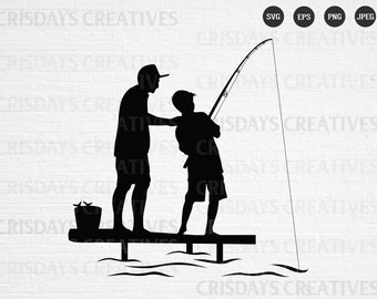Father And Son Fishing Etsy