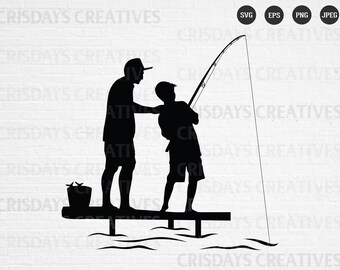 Father Son Fishing Etsy