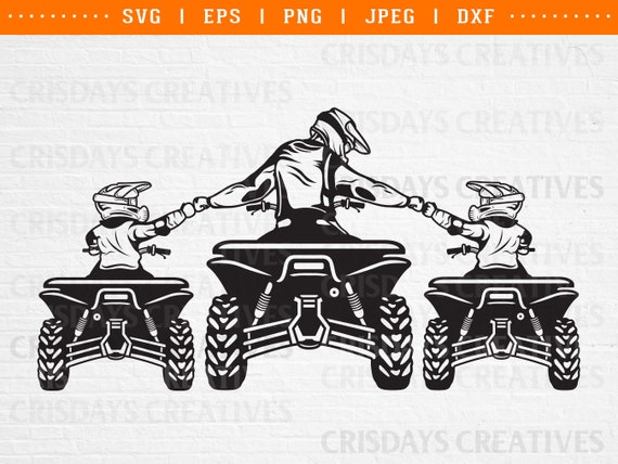 father and kids atv svg, atv svg, father and son matching shirt svg, fourwheeler clipart, quad bike svg, dad life svg, dadlife svg, dad gift