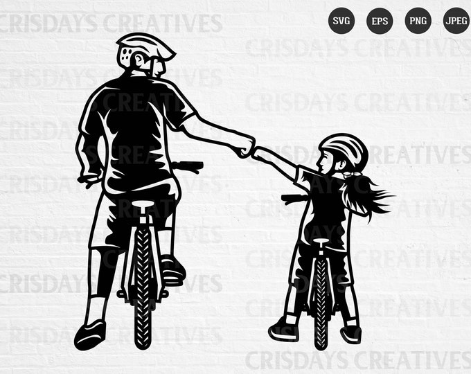 Father and Daughter Biker Svg Bike Svg Dad Svg Dadlife - Etsy