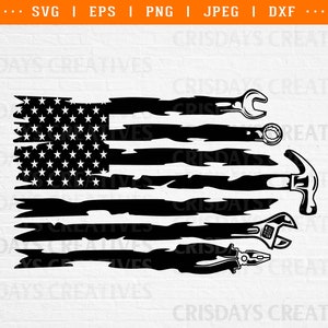 US Flag Tools Svg| Repair Tools SVG| Mechanic SVG| Carpenter Svg| Fixing Equipments Svg| Cutfile, Png, Jpeg, Vector