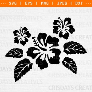 tropical floral svg, tropical flower svg, hawaiian flower svg, tropical beach summer svg, tropical flowers clipart, hibiscus stencil, summer