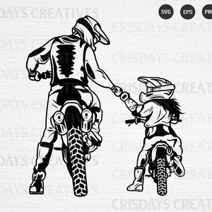 父と娘のモトクロス SVG| モトクロス SVG| 父、娘 SVG| DadLife KidLife モトクロス SVG| 父と娘| SVG、ベクター、クリップアート