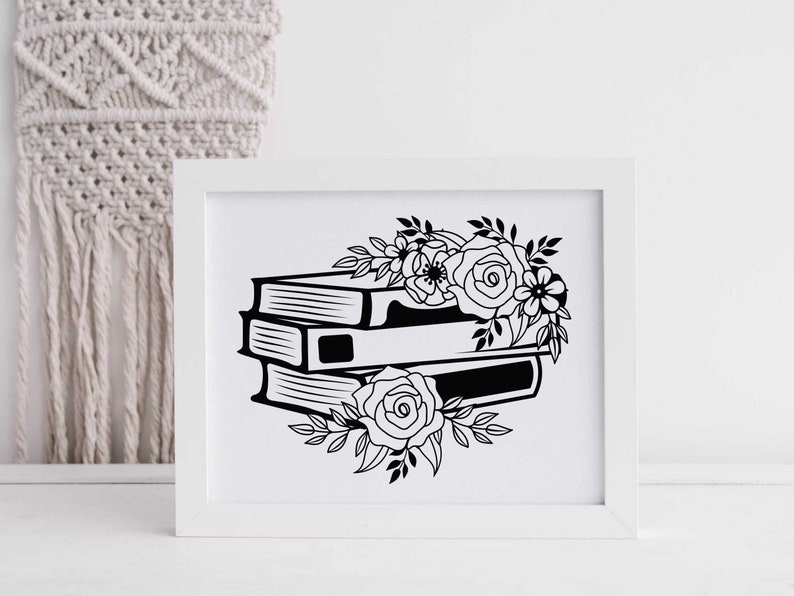 Floral Book Svg, Reading Svg, Teacher Svg, Book With Flowers Svg, Book ...