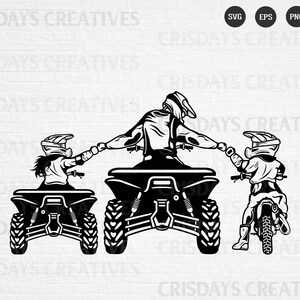 Dad life Svg, Father Son and Daughter svg, Dad atv, Atv svg, Quadbike svg, Family Atv svg, Son Motocross svg, family bonding, family hobby