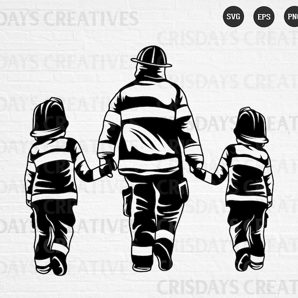 Father and son Firefighter Svg| Firefighter SVG| Firefighter Dad Svg| DadLife KidLife SVG| Father and son Bonding| Cut Files,Vector,Clipart