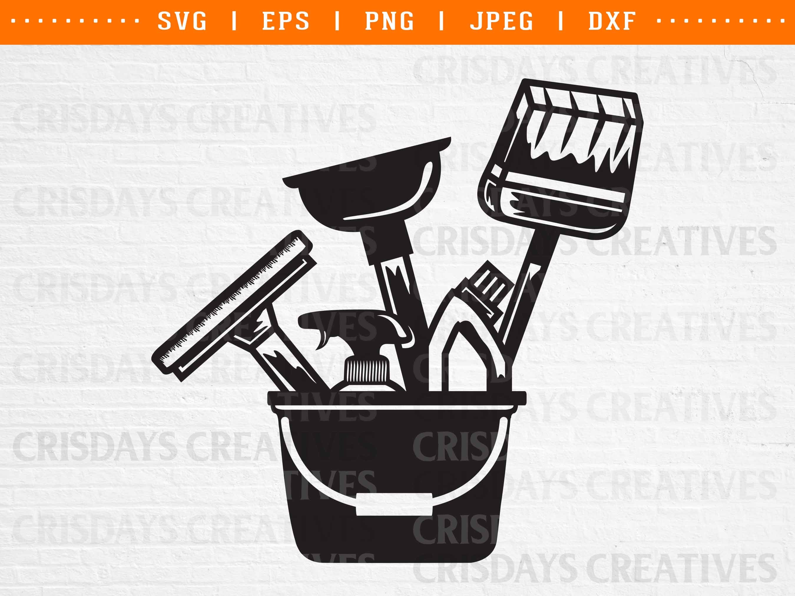 Premium Vector  Cleaning tools silhouette, cleaning tools equipment,  cleaning tools svg