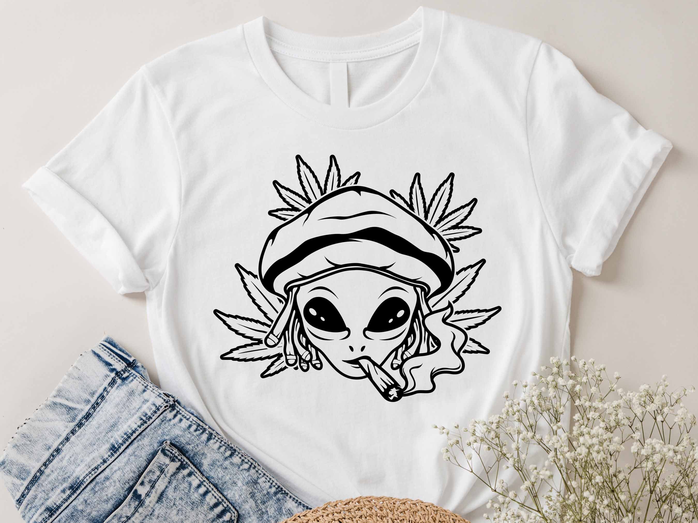 Smoking Alien Svg, Cannabis Svg , Alien Svg, Alien Smoking, Weed Svg ...