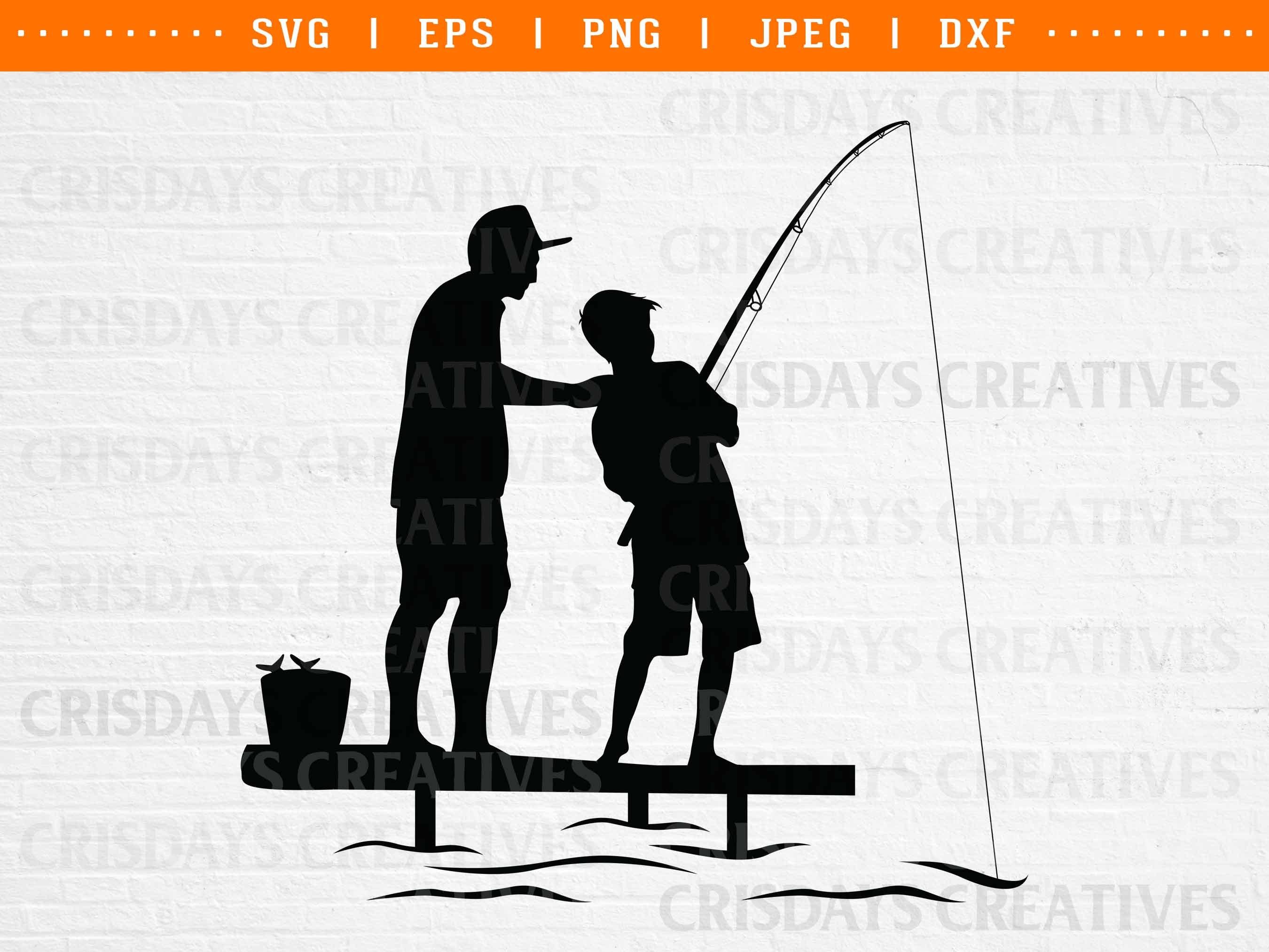 Father and Son Fishing Svg, Father and Son Shirt Svg, Fishing Dad