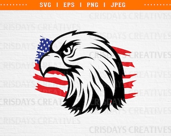 US Eagle Flag Svg | American Eagle Patriotic Svg | USA Flag Eagle Cut File | 4th of July Eagle Design for Cricut & Silhouette