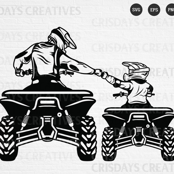 Padre e figlio ATV SVG: DadLife KidLife Cut File (file digitali)