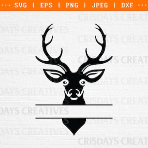 Deer Svg| Deer hunting Svg| Deer Monogram Svg| US Deer Head Svg| Deer Head monogram|  Clipart, Png, Vector, Cut Files