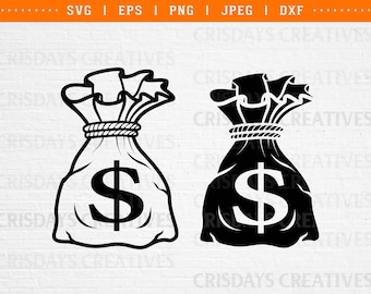 Money Bag Svg| Money Bag with Dollar Symbol Svg| Dollar Svg| Dollar Symbol Svg, money bag clipart, money bag savings challenge, money sack