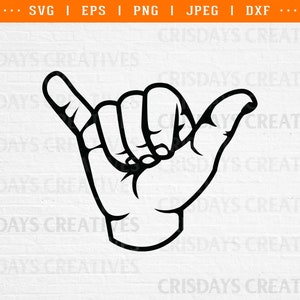 Shaka Hand Sign Svg| Shaka Svg| hand Sign Svg| Hang Loose svg, hang loose sticker png, hang loose shirt design, hang loose sign, cut files