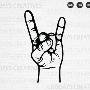 Rock and Roll Svg| Rocknroll Hand sign Svg| Rock Hand SVG| Rock n Roll | Hand Sign Svg| Vector, Png, Cut files, Clipart