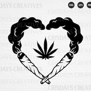 Love Cannabis Svg| Weed Svg| Cannabis Svg| Herz Rauch Svg || Smoking Weed Svg| Rauchen Joint| Marihuana| Vektor,Silhouette,Clipart,Svg