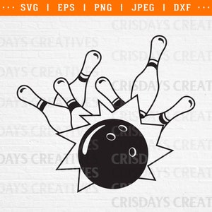 bowling svg, bowling clipart, bowling png, bowling shirt design, bowling cut files, smashing bowling svg, bowling pins with flames svg