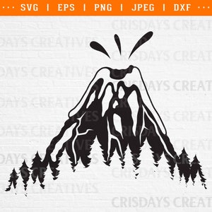 volcano svg, geology svg, volcanic eruption svg, svg files for cricut, instant download file, clipart, vector, dxf, png