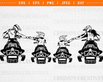 Papá, mamá y niños en moto de nieve SVG, familia en moto de nieve SVG, moto de nieve SVG, carreras de motos de nieve SVG, moto de nieve SVG, archivo de corte de camiseta de moto de nieve DXF