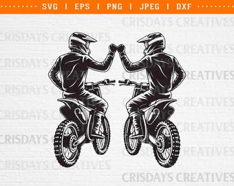 Best Bud Riding Motocross SVG | Dirt Bike Friends Clipart | Motocross Duo Cut File for Cricut & Silhouette | Dirt Bike Shirt Design