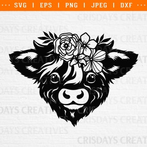 floral baby cow svg, cute cow svg, baby cow svg, cow head with flowers svg, floral animal svg, cow png, cow svg, farm life svg, farm animals