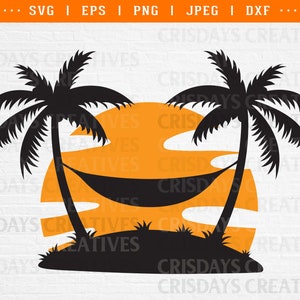 sunset svg, sunset beach svg, tropical svg, island life svg, sunset scene svg, retro sunset svg, summer svg, beach scene svg clipart dxf png