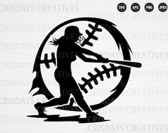 Flaming Softball Player Svg| Softball Love Svg| For her Softball Svg| Softball Stitch Svg| Softball Svg | Png, Vector, Clipart, Cut files