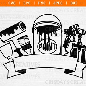 painting tools svg wall painting tools svg paint brush svg paint tools svg paint tools clipart paint roller svg painter svg handy man svg
