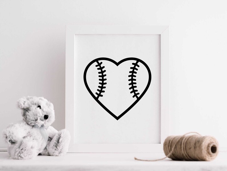 Softball Svg Softball Heart Svg Softball Love Svg Love Etsy