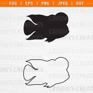 flower horn svg, flower horn, fish svg, aquarium fish svg, animal svg, svg files for cricut, instant download, vector clipart png silhouette