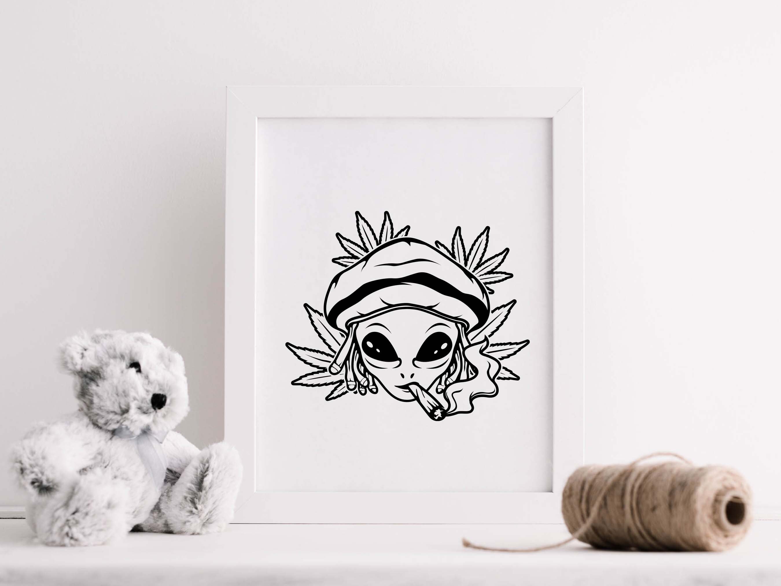 Smoking Alien Svg Cannabis Svg Alien Svg Alien Smoking - Etsy Australia