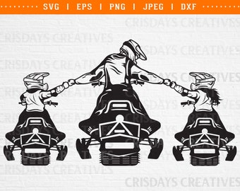 snowmobile svg, snowmobiling svg, dad and kids snowmobile svg, winter sports, family bonding family snowmobile svg cut files clipart dxf png