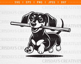 Dachshund SVG | Wiener Dog Silhouette Cut File | Doxie Clipart | Sausage Dog Cricut File | Dog Lover Printable Vector