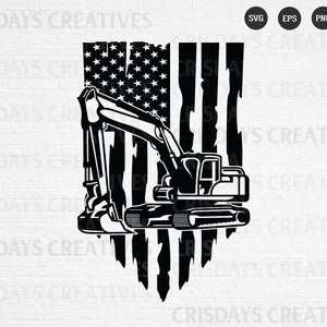 US Excavator Svg | Excavator SVG| Heavy Equipment Svg| Construction svg| Excavator Clipart| Excavator Vector | jpeg, png, Cut Files