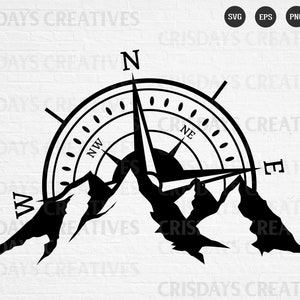 Bergkompas Svg| Kompas Svg| kompasroos Svg| nautisch Kompas Svg| Compass Star Svg | Png, Vector, Clipart, Geknipte bestanden