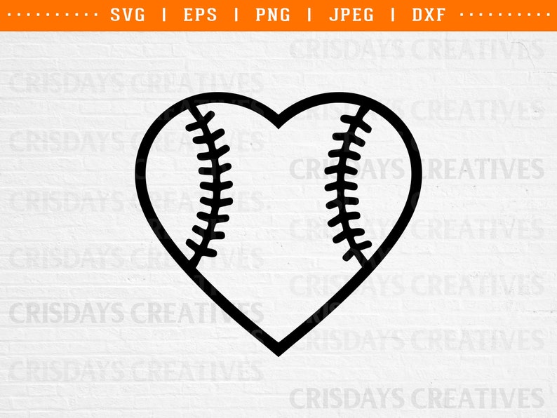 Softball Svg Softball Heart Svg Softball Love Svg Love - Etsy