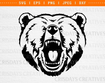 Bear SVG, Grizzly Bear SVG, Black Bear SVG, Brown Bear SVG, Bear in the Wild SVG, Bear Cricut Files Bear PNG, Bear silhouetten, Bear clipart