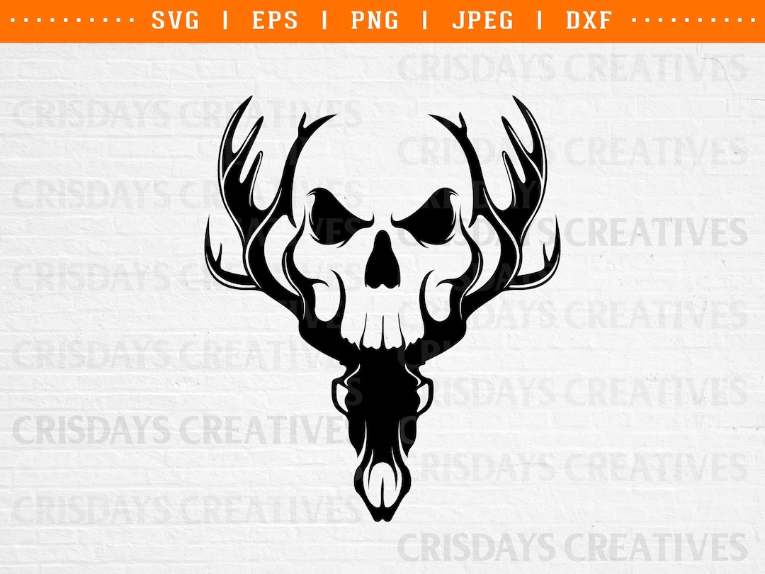 Deer Skull Hunter Svg, Deer Hunting Svg, Deer Hunter Svg, Deer Mountain