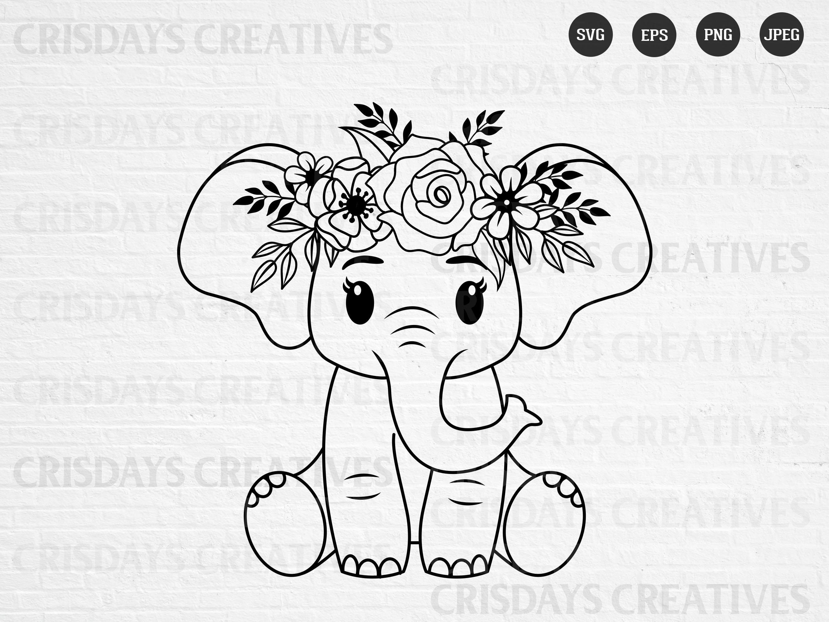 Ausmalbilder Elefantengesicht Elefant Skizze Vektorgrafiken, Cliparts