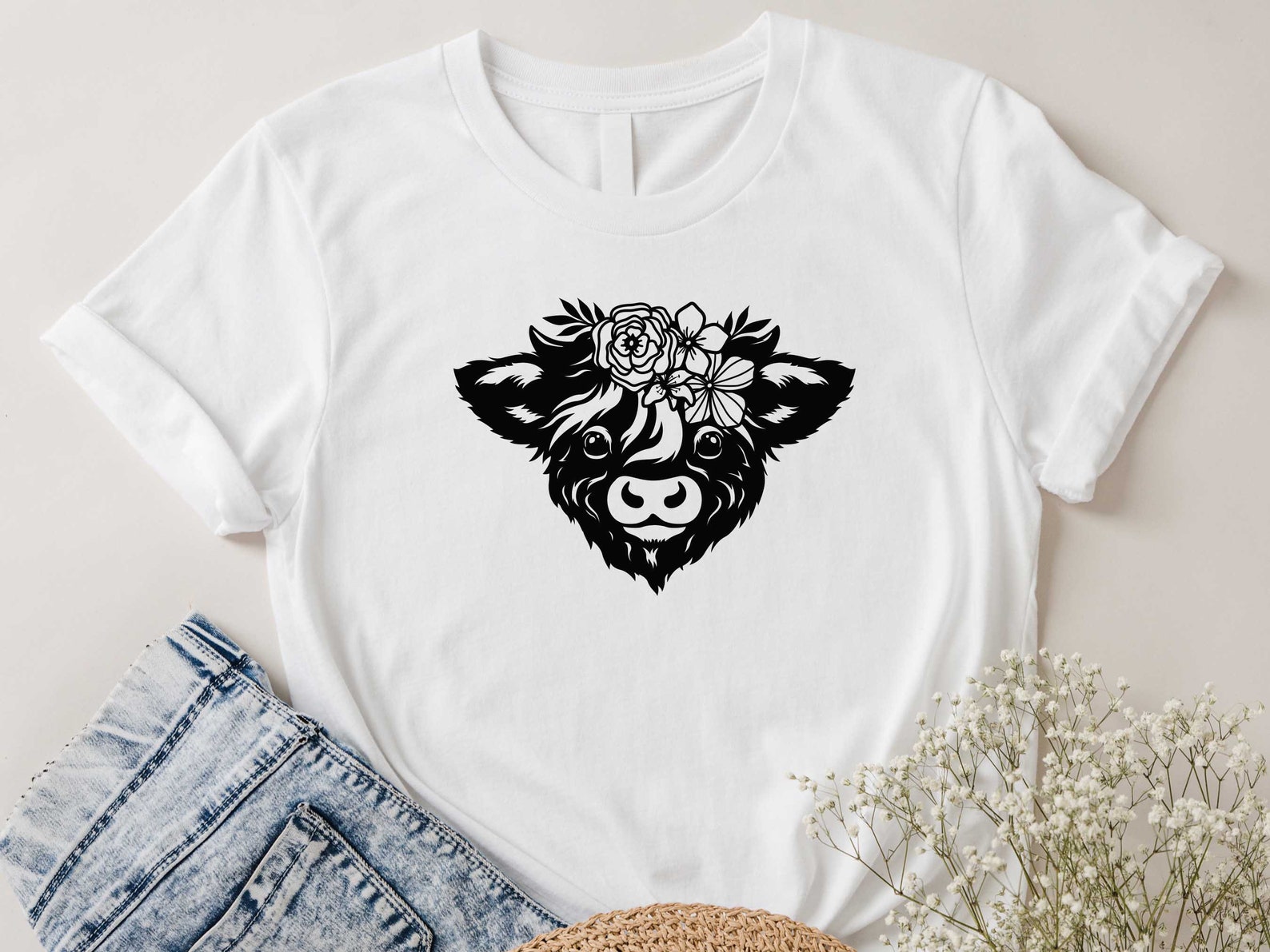 Floral Baby Cow Svg Cute Cow Svg Baby Cow Svg Cow Head With - Etsy