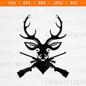 Deer Svg, Deer hunting Svg, Rifle Svg, US Deer Head Svg, Deer Head design,  deer dad design svg, svg files for cricut, hunting clipart, png