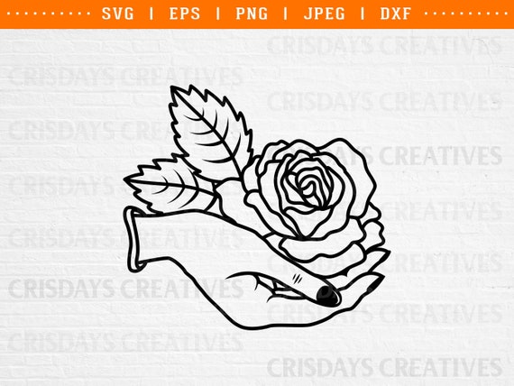 Hands Holding Rose Svg Skeleton Holding Rose Svg Dxf Png Svg