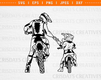 Father and Son SVG| Motocross SVG| Father Motocross Svg| Son Motocross SVG| Father and Son Vector| Like Father Like Son| Vector,Png,Cricut