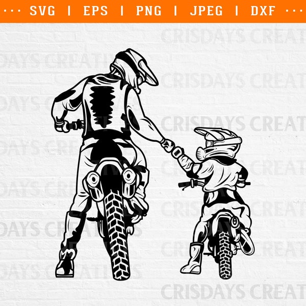 Father and Son SVG| Motocross SVG| Father Motocross Svg| Son Motocross SVG| Father and Son Vector| Like Father Like Son| Vector,Png,Cricut