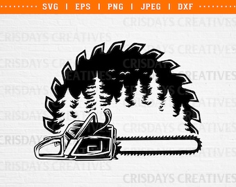 Wood Saw Blade Svg| Logger Svg| Wood Blade Svg| Wood Saw Blade with Trees| Lumberjack svg , Png, Vector, Clipart, Cut files