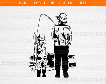 Father and Son Fishing SVG: DadLife KidLife Cut Files (Digital Download)