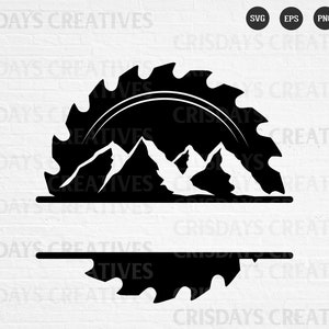 Wood Saw Blade Svg| Logger Svg| Wood Blade Svg| Wood Saw Blade with Mountains| Lumberjack svg , Png, Vector, Clipart, Cut files