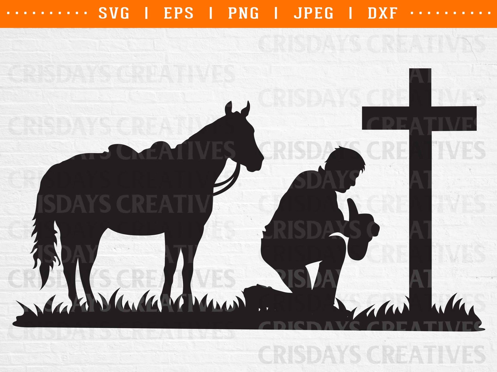 Cowboy Kneeling at Cross Svg Cowboy Kneeling Svg Cowboy Svg Etsy